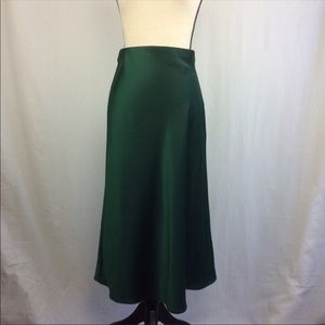 NWT Shinestar Jewel Green Satin Slip Skirt Midi S